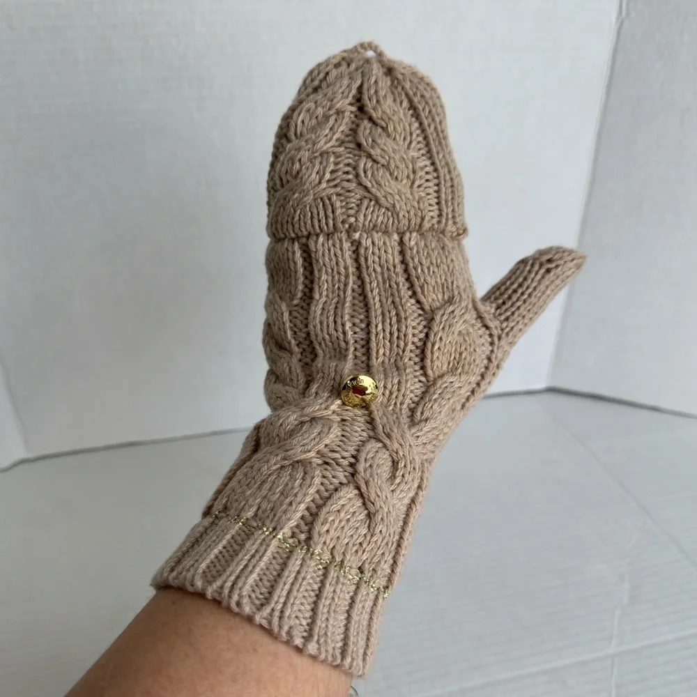 Calvin Klein Beige Convertible Mittens Fingerless Gloves